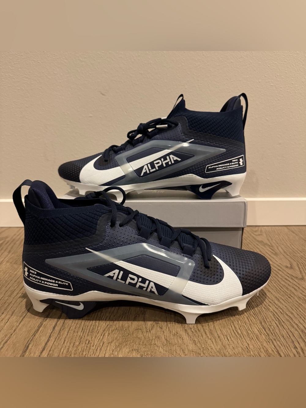 Nike Menace Alpha 4 Elite White Navy Blue